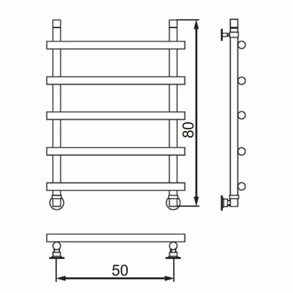 Полотенцесушитель электрический металлоизделия f 50х80 со скрытым подключением l