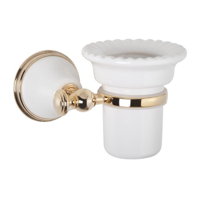 Стакан настенный Tiffany World Harmony TWHA109bi/oro золото/белый