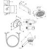 Комплект встраиваемого смесителя с ручным и верхним душем для ванны KLUDI Bozz 386300576 хром